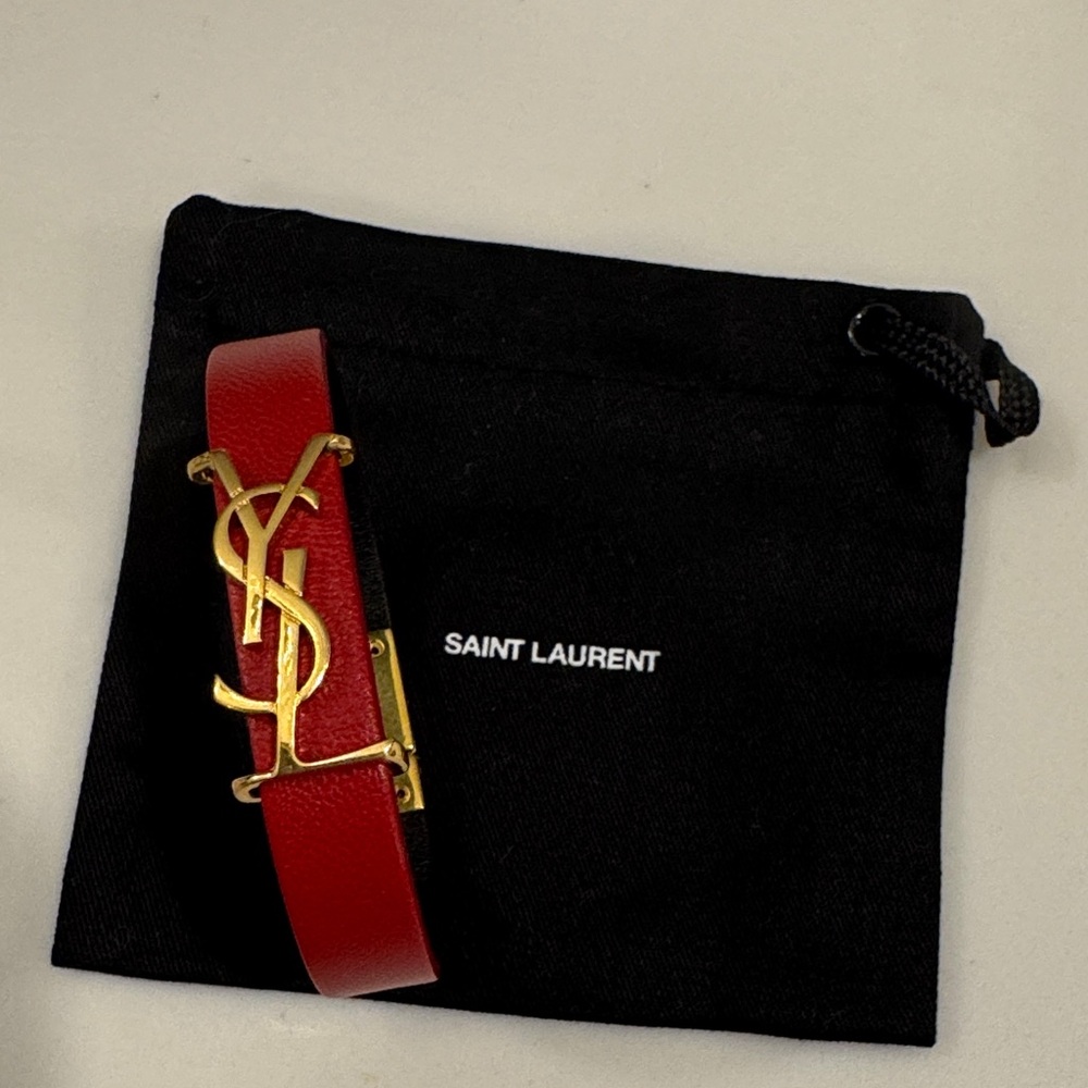 Saint Laurent Red and Gold Bracelet